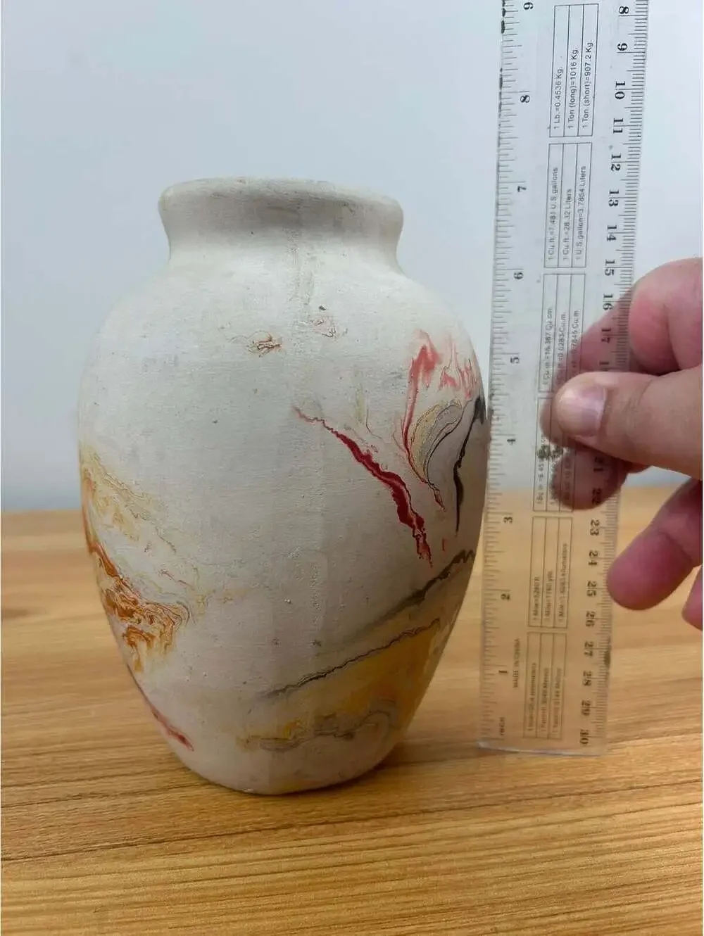 Nemadji Art Pottery Handcrafted Native American Red Black Line Pattern  7